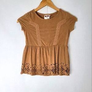 BELLE DU JOUR Girls Brown Suede Dress